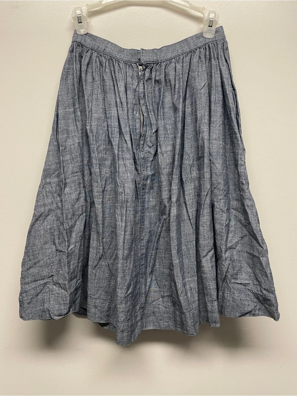 Muji Blue Chambray A-Line Skirt